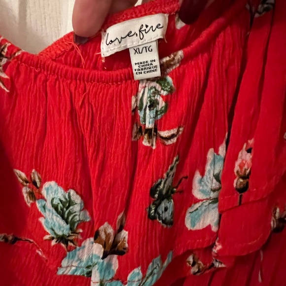 XL Red and floral print one shoulder sundress - Picture 5 of 5